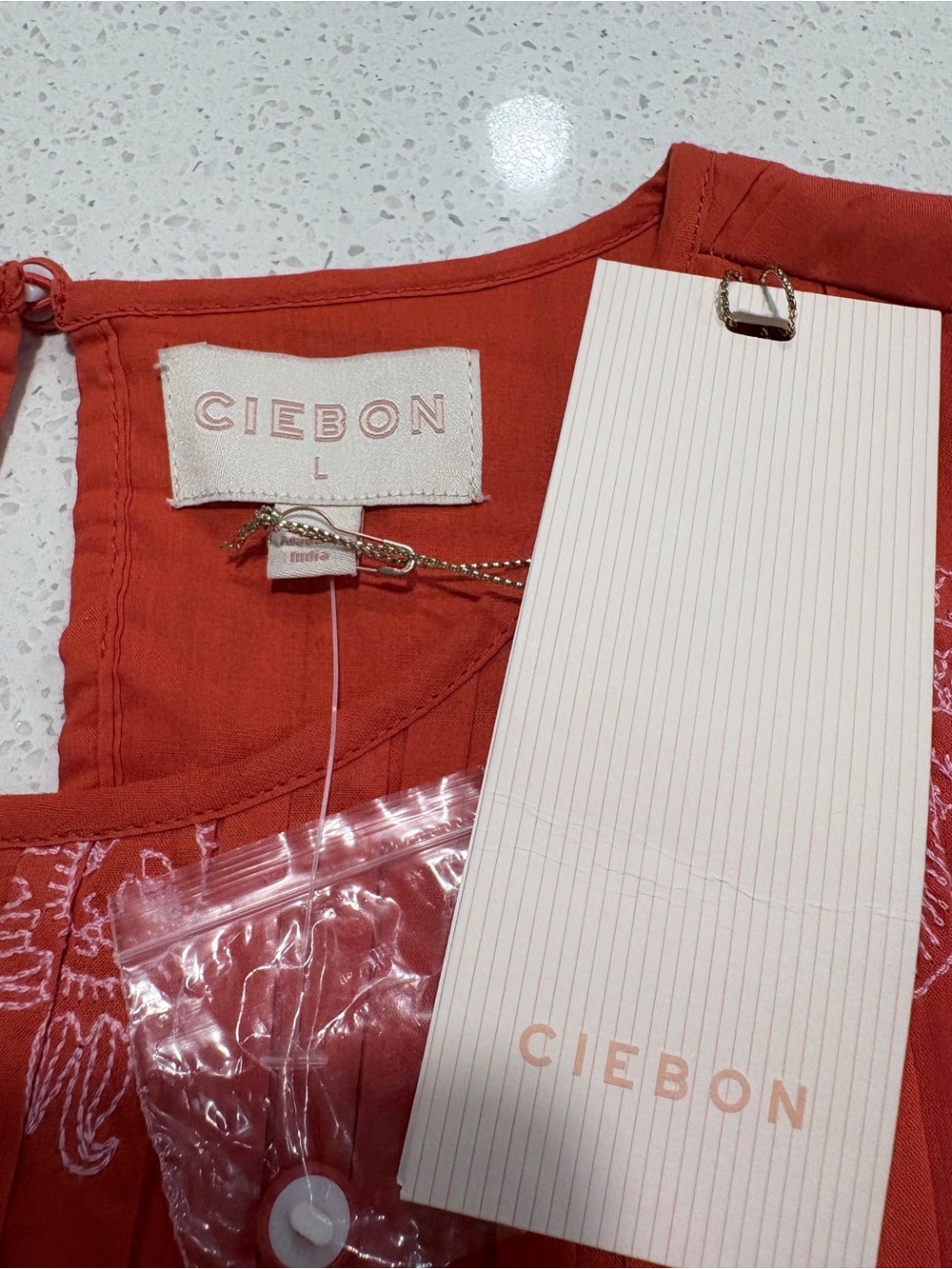 NWT Ciebon Allisa Embroidered Cotton Peplum Top Size Large - Picture 12 of 13